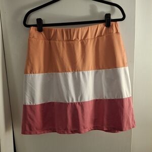 Court Haley Women's Colorblock Skort In Orange, White, and Pink